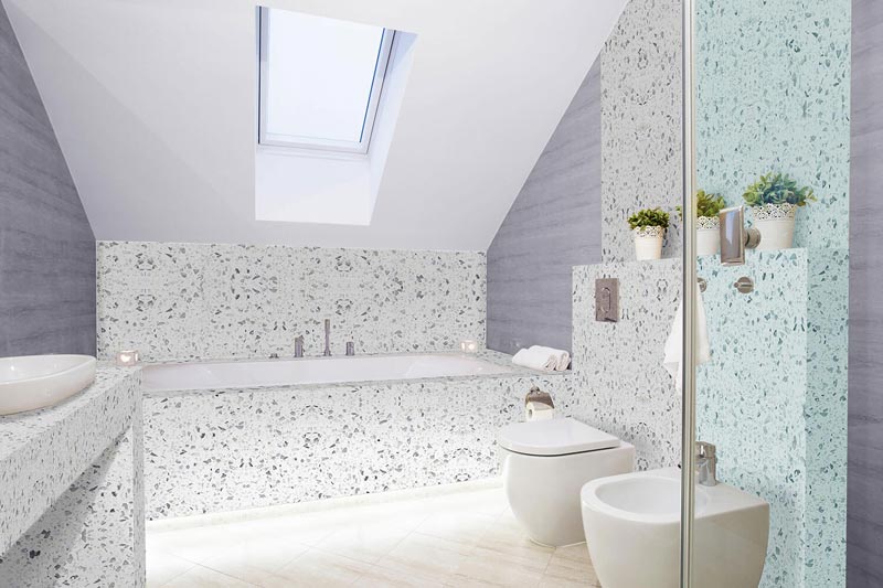 Quartz bathroom counter by Select Surfaces